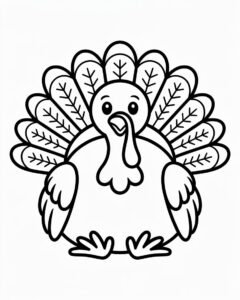 cute turkey clipart black and white 4