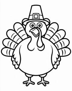 cute turkey clipart black and white 5