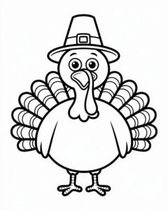 cute turkey clipart black and white 6