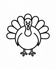 cute turkey clipart black and white 8