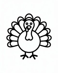 cute turkey clipart black and white 9