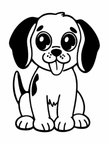 dog clipart black and white 12