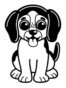 dog clipart black and white 13