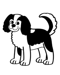 dog clipart black and white 14
