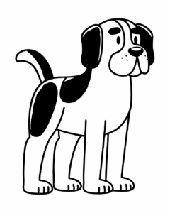 dog clipart black and white 15