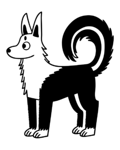 dog clipart black and white 17
