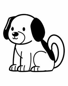 dog clipart black and white 4