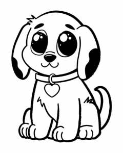 dog clipart black and white 5