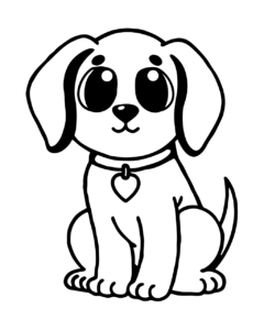 dog clipart black and white 6