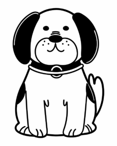 dog clipart black and white 8