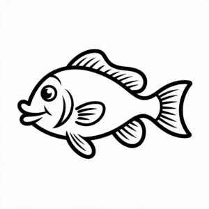 fish clipart black and white 1