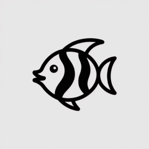 fish clipart black and white 12