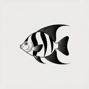 fish clipart black and white 14