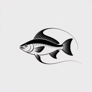 fish clipart black and white 15