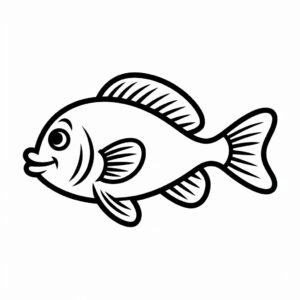 fish clipart black and white 3