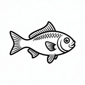 fish clipart black and white 4