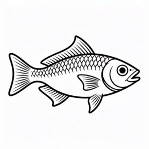 fish clipart black and white 5