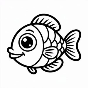 fish clipart black and white 6