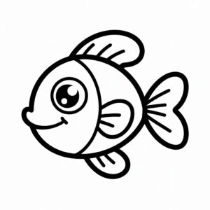 fish clipart black and white 7
