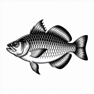fish clipart black and white 8