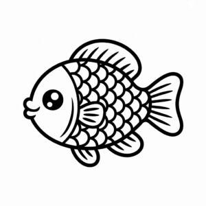 fish clipart black and white 9