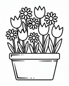 flower pot clipart black and white%E2%80%8B 1