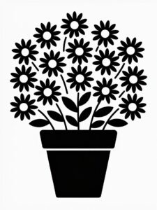 flower pot clipart black and white%E2%80%8B 11