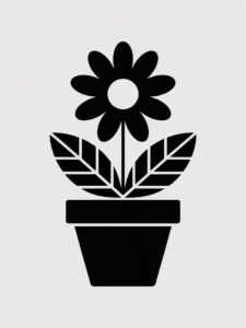 flower pot clipart black and white%E2%80%8B 12