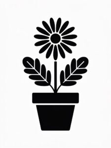 flower pot clipart black and white%E2%80%8B 13