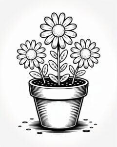 flower pot clipart black and white%E2%80%8B 14