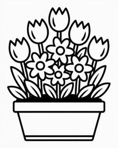 flower pot clipart black and white%E2%80%8B 2