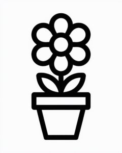 flower pot clipart black and white%E2%80%8B 3