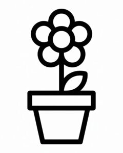 flower pot clipart black and white%E2%80%8B 4