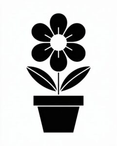 flower pot clipart black and white%E2%80%8B 6