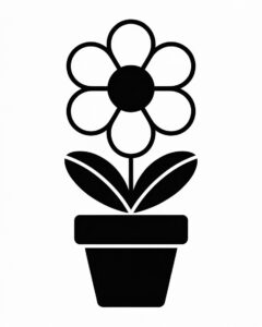 flower pot clipart black and white%E2%80%8B 7