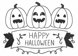 happy halloween clipart black and white 14