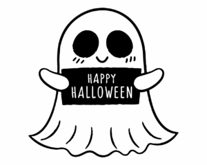 happy halloween clipart black and white 2