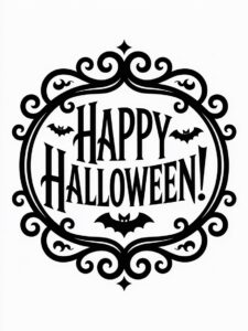 happy halloween clipart black and white 4 1