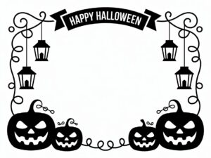 happy halloween clipart black and white 5 1
