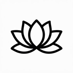 lotus flower black and white clipart 1