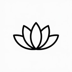 lotus flower black and white clipart 10