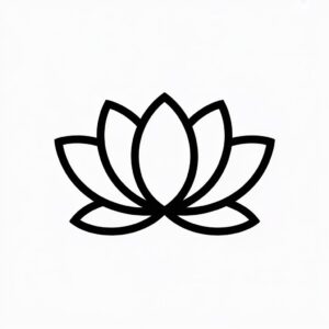 lotus flower black and white clipart 11