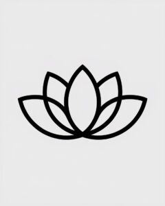 lotus flower black and white clipart 12