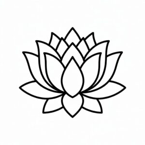 lotus flower black and white clipart 13