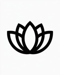 lotus flower black and white clipart 15
