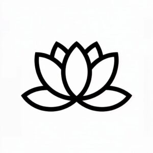 lotus flower black and white clipart 2