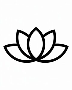 lotus flower black and white clipart 6