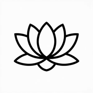 lotus flower black and white clipart 8