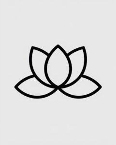 lotus flower black and white clipart 9