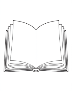 open book clipart black and white 12